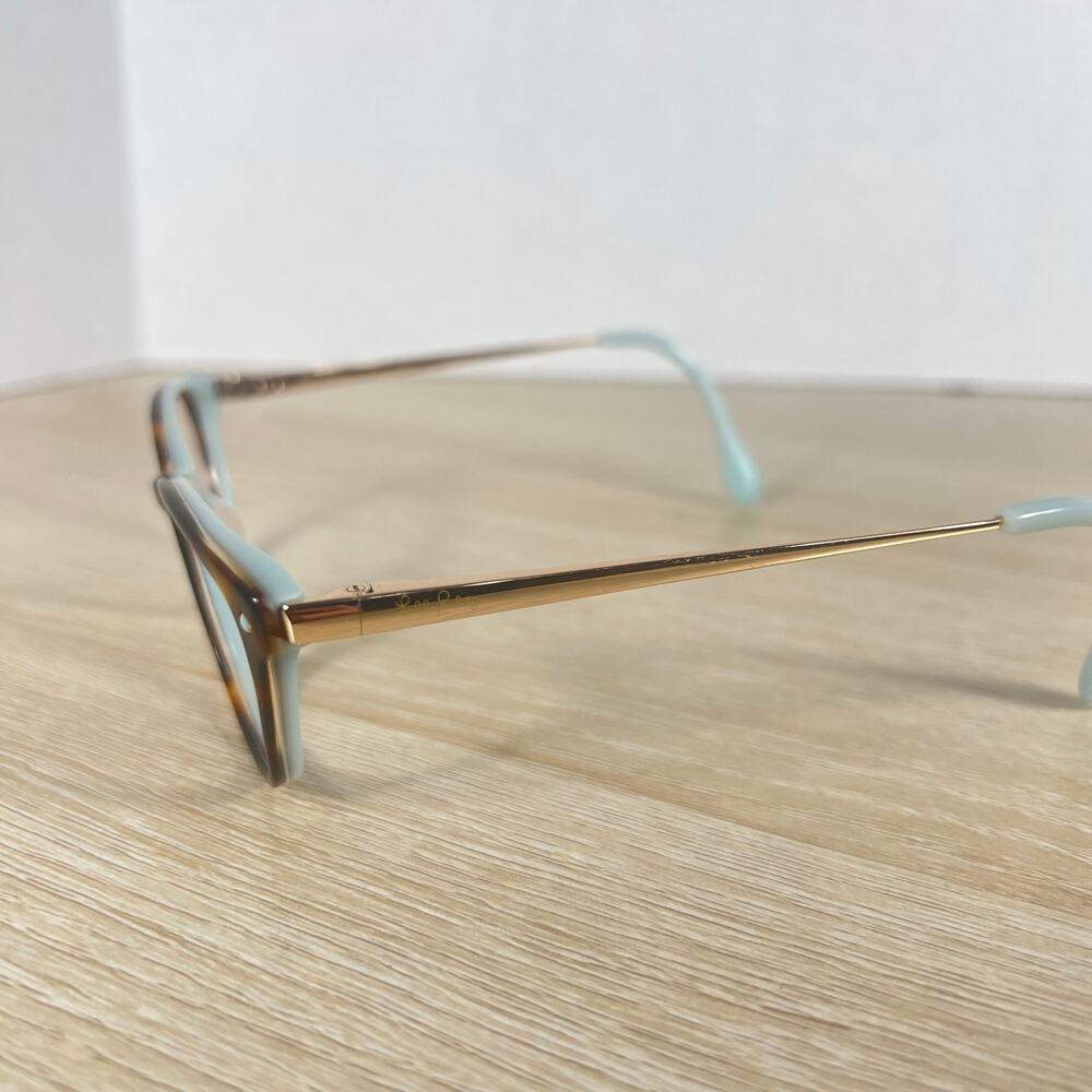 Lilly Pulitzer TO Faye Eyeglasses Tortoise Ice Blue Gold Flex Hinge 49-15-135 - Picture 6 of 10